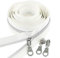 # 5 Antik Silber metallic Nylon Spule Reißverschlüsse von The Yard Bulk 10 Yards weißes Band mit 25 Stück Silber Schieberegler für DIY Nähen Schneider Handwerk Tasche Leekayer (weiß)