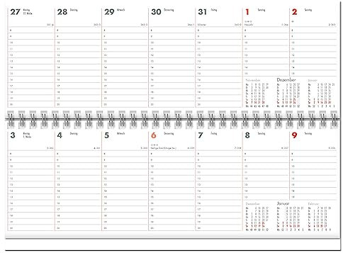 GÜSS Schreibtisch-Querkalender 1 Woche auf 1 Seite 30x13 cm Tischquerkalender