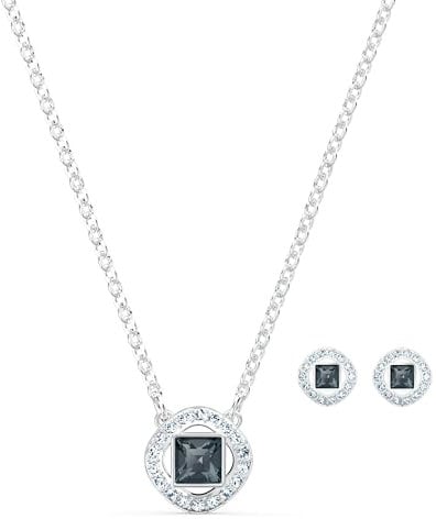 Swarovski Una Angelic Square Set, grau, rhodiniert, Amazon Exklusiv
