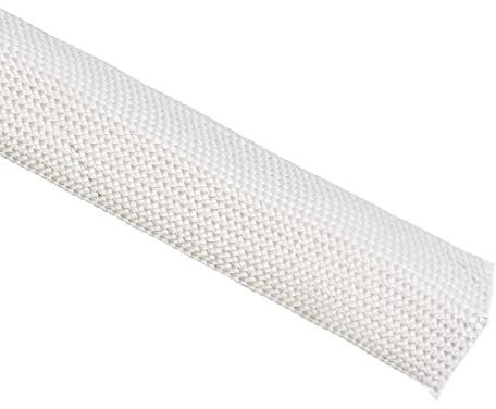sourcing map Isolation Tresse Manchon 9.8Pied-20mm Haute TEMP Fibre Verre Manchon Blanc