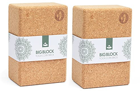 Bodhi Yoga Block Kork Brick | Einzeln & als Set | 100% Naturkork – Universal Yogaklotz | Umweltfreundlich & Nachhaltig | Tool für deine Asanas, Stretching & Regeneration | 227x150x100 mm