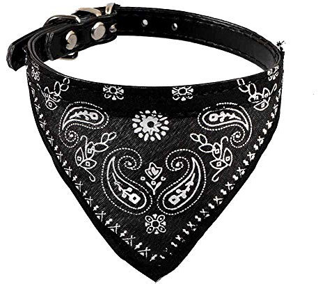 BAULMD Bandana für Hund Dreieck Hundehalstuch, Dank Reversible Style Halstuch Hundehalstuch,Verstellbar Hunde Halsband für kleine Weihnachten Haustier (Schwarz)