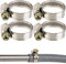 Schlauchschellen mit Schneckenantrieb, 4 Stück, Spannbereich Ø 16-25 mm, für 3/4 Schläuche, W2 Edelstahl, Kreuzschlitz SW7, 9 mm Bandbreite, Fixierung von Waschmaschine, Spülmaschine Anschluss