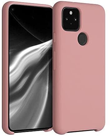 kwmobile Hülle kompatibel mit Google Pixel 5 Hülle - Silikon Handy Case - Handyhülle weiche Oberfläche - kabelloses Laden - Winter Rose
