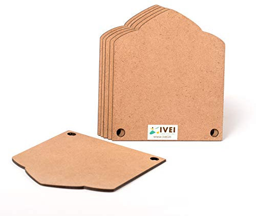 IVEI Lot de 6 feuilles de bois pour loisirs créatifs – Découpes en MDF – Pour découpage en panneaux MDF – Décoration