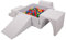 KiddyMoon Aire De Jeux en Mousse avec Carré Piscine À Balles (300 Balles) pour Enfants, Gris Clair: Jaune/Vert/Bleu/Rouge/Orange