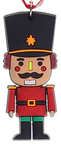 Nutcracker Soldier Fun Hanging Christmas Tree Decoration Silicone Ornament Novelty Bauble - Stocking Filler - Secret Santa - Colourful Multicoloured - Small Gift - Funny