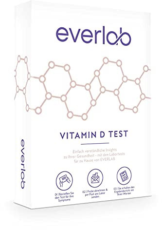 EVERLAB Vitamin D Test – Vitamin-D-Spiegel schnell & einfach prüfen | Kapillarbluttest | Selbsttest für Zuhause