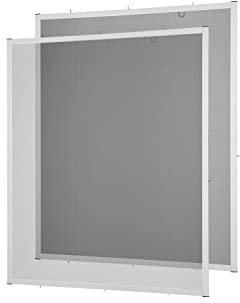 empasa Insektenschutz Fliegengitter Fenster MASTER SLIM Set Alurahmen | Mückengitter als Selbstbausatz in 100 x 120 cm, verschiedene Sets und Farben, Farbe:weiß, Ausführung:2er Set