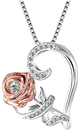 Collana Telecamera Nascosta Collana con ciondolo in argento con zirconi in oro Collana da donna Collane e ciondoli in lega di fiori lucidi rosa Collana Da Baseball per Ragazzi