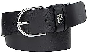 Tommy Hilfiger Damen Gürtel Timeless 3,5 cm Ledergürtel, Schwarz (Black), 70