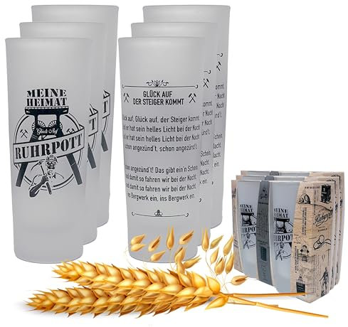 3forCologne Schnapsgläser 6,5cl | 6er Set | Ruhrpott-Förderturm | Pinnchen, Shotgläser, Tequila, Vodka, Obstler, Grappa, in Geschenkverpackungen| DESIGNED IN GERMANY