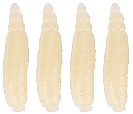 RiToEasysports 200pcs Fishing Lures,17mm Artificial Maggot Grub Maggots Fishing Bait for Freshwater Saltwater