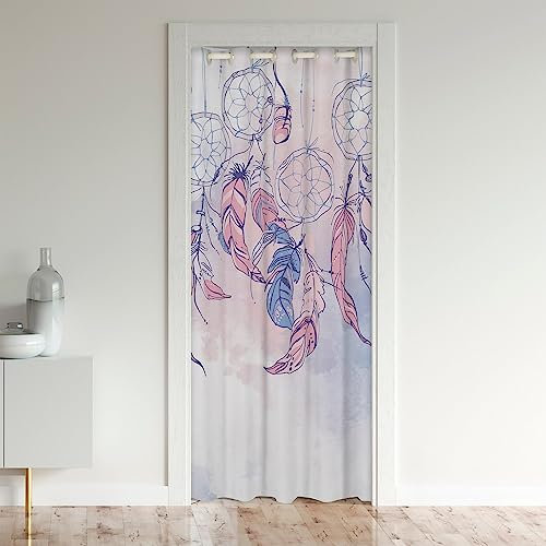 richhome Traumfänger Türvorhang Geschenk, träumende Ombre Tie Dye Himmel Tür Vorhang Schlafzimmer Dekor, rosa Traumfänger Blackout Vorhang 1 Panel 86x203