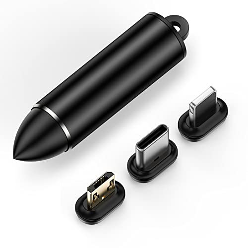 YKZ 7Pin Magnetic Adapter 3Pack, Magnet Stecker Ersatzadapter USB-C auf Magnet Endkabel with Praktischer Magnetkopfaufbewahrer