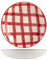 H&H Check Set 6 Piatti Fondi, Ceramica, 20cm, Natale, Rosso