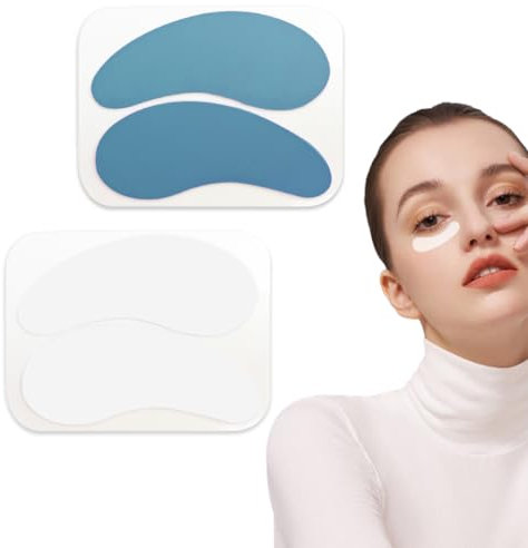 KSJEHW 4 Pièces Masque pour Les Yeux en Gel, pour Les Yeux Soulage la Fatigue des Cernes Coussin Rafraîchissant pour Les Yeux Réutilisable Patch pour Les Yeux Thérapie par Le Froid Chaud(Blanc, Bleu