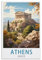 LHJOIUN Vintage-Reiseposter, Motiv: Athen, Griechenland, 20 x 30 cm, Kunstdruck auf Leinwand, für Wohnzimmer, Schlafzimmer, Heimdekoration, moderne Kunst