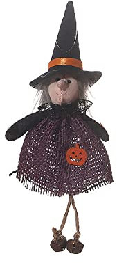 Halloween-Dekoration, Hexe, Puppe, Kürbis, Leinenglocken, Anhänger, hängendes Ornament, Engel, Spielzeug, Spukhaus, gruselig, Horror, Halloween, Heimdekoration, niedliche Hexe, Puppe, gruselig,