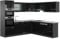 Vicco Eckküche R-Line, Schwarz Hochglanz/Anthrazit, 237 x 247 cm, AP Marmor
