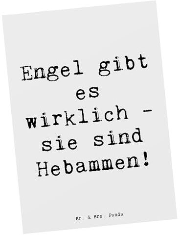 Mr. & Mrs. Panda Postkarte Spruch Hebamme Engel - Geschenk, Aufmerksamkeit, Fürsorge, Danke sagen, Dankeschön, Liebe, Ansichtskarten, Bedanken, spruchkarte, Ansichtskarte, Postkarten, Geburt, Familie