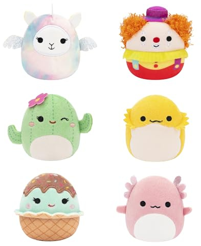 Squishmallows SQMM0008 Plüschtiere Micromallows, 6,3 cm (2,5 Zoll), 6 Stück