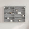 Homgoday Vitrinenschrank Hängevitrine Wandregal Holzvitrine Wandvitrine Hängeregal Vitrine Schrank Schaukasten für Wohnzimmer, Schlafzimmer Grau Sonoma 80x8,5x58 cm Holzwerkstoff
