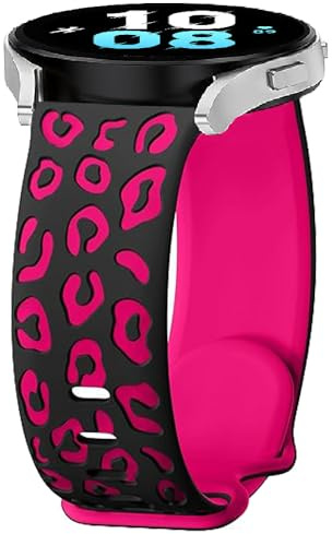 22mm Leopard Armbänder für Amazfit Bip 6/5 Unity/Stratos 3/2/2S/Pace, Sport Armband Uhrenarmband, Silikon Ersatzarmband für Amazfit GTR 4/3/3 Pro/2/Balance 46mm/Balance 2/Helio/Active Max