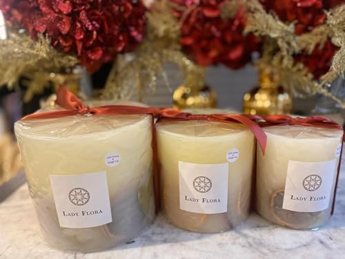 Clare Florist Amber and Black Orchid Medium Candle - Festive Home Fragrance for Christmas