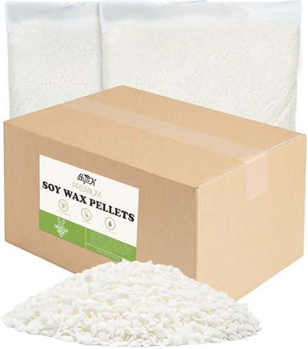 BOYUJK Sojawachs für Kerzen gießen 10KG - 100% natürliches, biologisches Kerzenwachs aus Soja ohne Zusatzstoffe - Niedriger Schmelzpunkt 55-70°C - Harmlos und Rein(10KG)