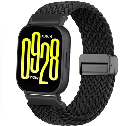 CUNUJIX Geflochtenes Armband Ersatz für Xiaomi Redmi Watch 5 Active/Lite Armband,Elastisch Nylon Magnetverschluss Ersatzband für Xiaomi Redmi Watch 5 Lite/Active Damen Herren