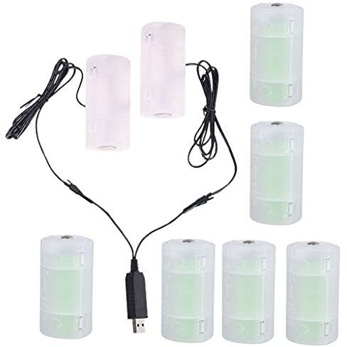 DIIOOMIEEU 2-in-1 USB auf 1,5 V 3 V 4,5 V 6 V D Batteriekabel ersetzt D-Zellen-Batterien für Warmwasserbereiter
