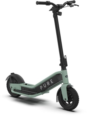Pure Escape Electric Scooter Adult, Robust Realiable Foldable Electric Scooters, E Scooter with 10 Tubeless Tyres (Sage Green, Escape+ 50km Range)