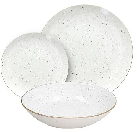 Tognana Pepper Bamboo, Servizio piatti 18 pezzi per 6 persone, Porcellana, Bianco