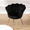 Ya-Home Fauteuils avec Pied Doré pour Salon et Chambre Fauteuil de Salon Moderne Fauteuil Coiffeuse Confortable, Fausse Fourrure, Noir