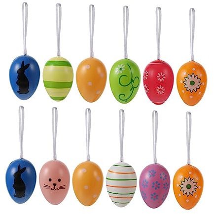 Abaodam 20stücke Bunte Ostereier Deko Handbemalte Kunststoffeier Für Bastelprojekte Für Ostereiersuche Und Kinderaktivitäten Und Wiederverwendbar