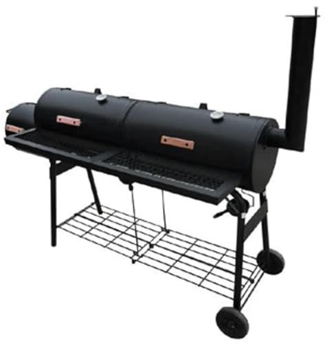 Emmtore Barbacoa Ahumadora Nevada XL Metal Negra BBQ de Carbón Leña y Smoker