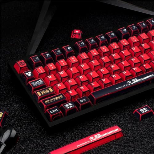 Touches De Clavier Mécaniques PBT À Profil Cherry, Style Manga Japonais, Inspirées De La Bande Dessinée Evangelion(EVA-02)