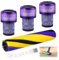 ZHEHNSA 5 piezas para filtros Dyson V12, filtro HEPA para aspiradora Dyson V12 Detect Slim Series, para Filter V12 Aspiradora, set con 3 filtros de repuesto, 1 cepillo de rodillo, 1 cepillo