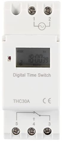 Resefinem THC 30A Intelligent digitaler Timerschalter Programmierbarer elektronischer Timer -Controller AC DC 12/24/110/220V Multispannungsauswahl (12V)