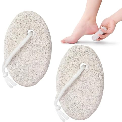 2 Pièces Pierre Ponce Pied,Pierre Ponce Naturelle Pédicure,Exfoliante Naturelle,Pierre ponce pour les pieds,Pumice Stone pour Enlever Les Callosités, la Peau Morte, et les Durillons, Soin Pied