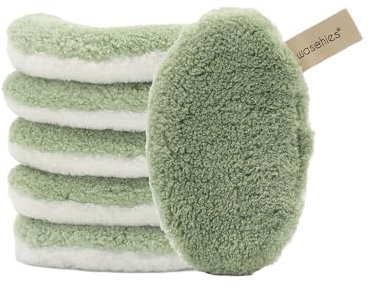 Waschies Abschminkpads/Waschpads- 6er-Set Sage – sanfte Gesichtsreinigung - waschbar, wiederverwendbar & hypoallergen - alle Hauttypen – Alternative zu Wattepads & Abschminktüchern
