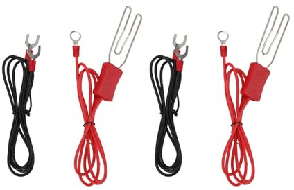 Oreilet Conector de Alambre de Cerca Eléctrica, 2 Colegas de Cable de Plomo con Conector de Cinta de Cerca Eléctrica con Gancho de Acero Inoxidable, Terminal M8, para Ganado, Granja