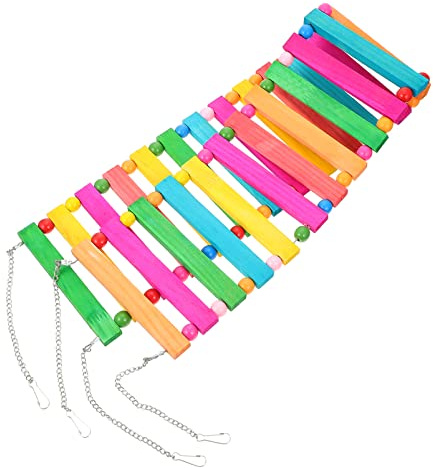 JOINPAYA Wooden Chicken Ladder Toy Coop Swing Chicken Perch Toy Standing Frame for Outdoor Play