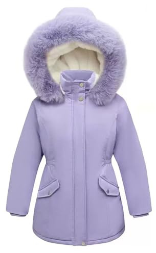 Générique Manteau Enfant Fille Capuche Coupe-Vent Chaude Manteau Manche Longue Doux Automne-Hiver Doudoune Zippée Légère Décontracté Blouson Vacances Sport Enfant Fille Vêtements D'extérieur