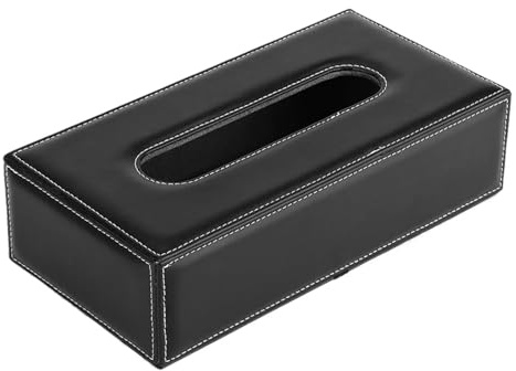 Tücherbox Nachfüllbar Schwarzes PU-Leder Sonnenblende Tissue-Boxen Serviettenpapier Handtuchspender for Auto LKW