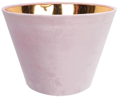 Lurrose Tischlampenschirm aus Samt 25cm Altrosa mit Goldenem Innenfutter für E27 E14 Lampensockel Einfach Montierbar für Büro und Schlafzimmer