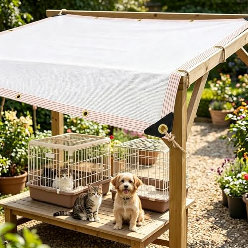 3x4m Filet d’ombrage Blanc 50% Taux d‘ombrage avec Œillets Respirant | Tissu D'Ombrage HDPE Résistant aux UV Protection Solaire Jardin Voile Toile d‘ombrage de Serres pour Terrasse Balcon