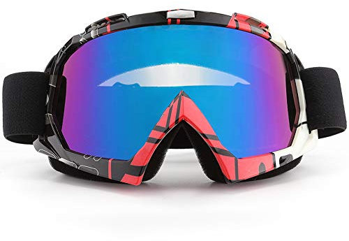 SPOSUNE Motorradbrille, ATV, Dirtbike, Offroad-Rennen, MX Reitbrille, kratzfest, staubdicht, biegbar, UV400 Brille mit gepolstertem, weichem, dickem Schaumstoff, Radfahren, Motocross
