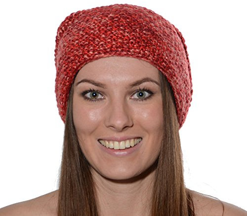 Kunst und Magie Beanie Strickmütze Wolle mit Fleecefutter Unisex - Für Sie und Ihn, Farbe:Rot/Bordeaux
